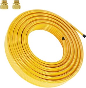 $97 100FT 34 CSST Flexible Propane Natural Gas Line, Corrugated Stainless Steel Tubing, Propane Pipe Conversion Kit Grill Hose with 2 Male Adapter Fittings Propane Grill Conversion Kit
