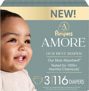 $48 NEW Pampers Amore Diapers, Size 3, lbs (13-26 lbs), 116 Count