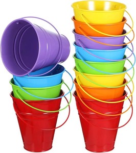 $23 Sadnyy 12 Pack 4.5 X 5 inch Rainbow Metal Buckets