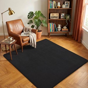 $35  BLUE COLOR NOT BLACK  Amearea 4x4 Square Area Rugs for Bedroom Living Room, Black Memory Foam Rug (photos for illustration purposes)