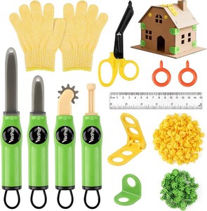 Vanplay Cardboard Cutter for Kids - Cardboard Tools for Kids, Cardboard Cutting Tool Set with Fold-Roller & Gloves, STEM Educational Construction Toys Gift for 5-9 Year Old Boys Girls