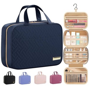 HOTOR Hanging Travel Toiletry Bag Women Men Essentials Navy Blue