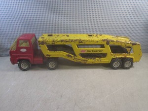 (EC1) Vintage Tonka Pressed Steel Car Carrier Truck and Trailer 27 38 Long