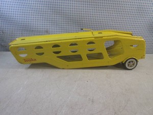 (EC1) Vintage Tonka Pressed Steel Car Carrier Trailer 22 Long