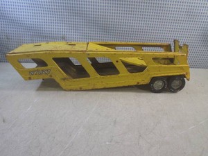 (EC1) Vintage Nylint Pressed Steel Car Carrier Trailer 21 34 Long