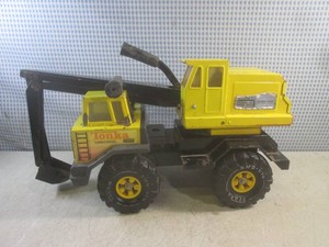 (F-0) Vintage Tonka Pressed Steel Turbo Diesel Bucket Crane Truck - Truck is 16 14 (Not including BucketArm)