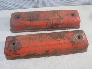 (EW3) Pair of Vintage Ford Y-Block V8 Steel Valve Covers