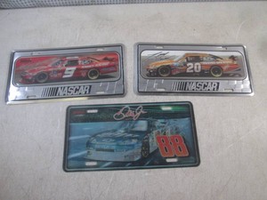 (G-1) 3 Nascar Race Car Novelty License Plates Dale Jr., Tony Stewart and Kasey Kahne