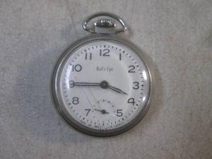 (CNTR) Vintage Westclox Bulls Eye Pocket Watch Made In LaSalle, Illinois - Runs When Wound