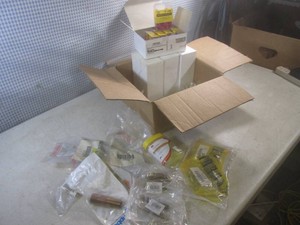(CSB) 4 Boxes of Solderless Terminals and Assorted NOS Harware Fittings Etc