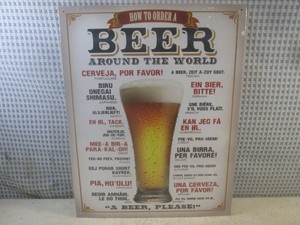 (EC1) How To Order A Beer Around The World Metal Sign 16 x 12 12 - New in Shrink Wrap