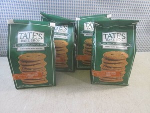 (B-1) 4 Bags of Tates Salted Caramel Chocolate Chip Cookies Past Date