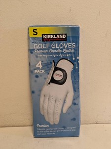 NEW KIRKLAND SIGNATURE PREMIUM CABRETTA LEATHER GOLF GLOVES SIZE SMALL 4PK