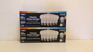 NEW FEIT ELECTRIC CLASSIC GLASS DESIGN LIGHT BULBS 6 PACK  2 CT