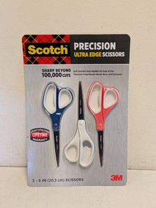 SCOTCH PRECISION ULTRA EDGE SCISSORS 3PK