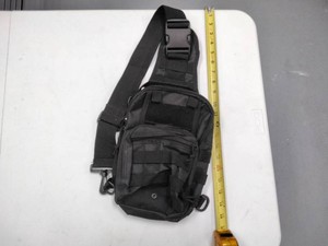 Tactical Sling Bag - Black MOLLE Crossbody Shoulder Pack, Multi-Compartment