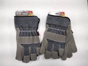 HandCrew Winter Leather Palm Work Gloves - 2 Pairs, Size L, USHG-4120L, New w Tags