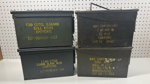 4 Metal Ammo Can Lot