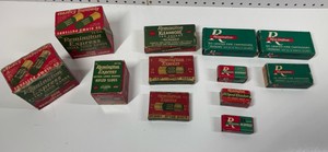 Vintage Remington Ammunition Lot Kleanbore Boxes 12 GA, 380, 20GA 410 Bore, 300 Savage, 25 Auto, Original Boxes - Full
