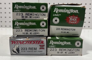 130 Round .223 Rfle Ammo Lot Remington, Winchester