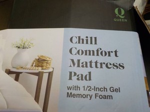 Allswell Queen Size Chill Comfort Mattress Pad with 12 Gel Memory Foam