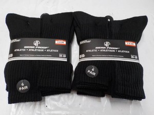 12 pair Black Wear Proof Athletic Stockings size 10-13
