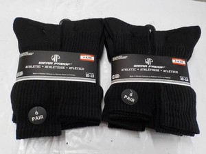 12 pair Black Wear Proof Athletic Stockings size 10-13