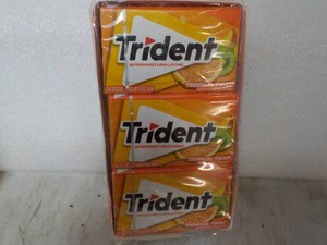 12 pack Trident 14 sticks each Tropical Fruit Sugar Free Gum