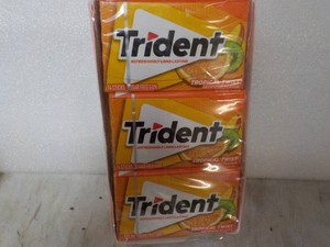 12 pack Trident 14 sticks each Tropical Fruit Sugar Free Gum