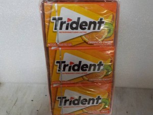 12 pack Trident 14 sticks each Tropical Fruit Sugar Free Gum