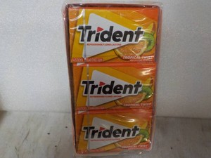 12 pack Trident 14 sticks each Tropical Fruit Sugar Free Gum
