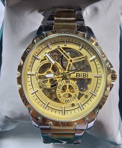 NEW BIBI Automatic Skeleton Watch  Two-Tone Gold & Silver  43.5mm  Boxed