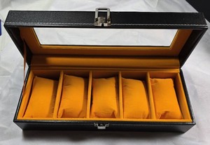 AJ V.I.P. Collection 5-Slot Glass-Top Watch Display Case