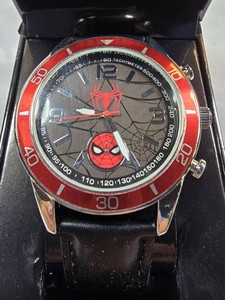 CAUGHT IN SPIDEYS WEB MARVEL SPIDER-MAN RED & BLACK OVERSIZED WATCH