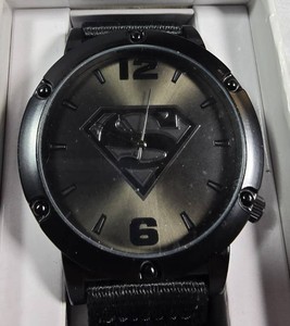 MAN OF STEE BLACK-ON-BLACK OVERSIZED WATCHL DC COMICS SUPERMAN