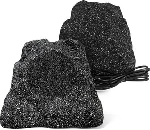 $190 Herdio 8 Outdoor Rock Bluetooth Speakers Wired IPX7 Waterproof 600 Watt Resin Material All Weather for Deck Pool Backyard Patio Garden BBQ (1 Pair Black)
