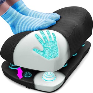 $50 Everlasting Comfort Adjustable Cloud Foot Rest for Under Desk at Work with Pressure Point Nodes - Comfortable Memory Foam Office Foot Stool & Desk Pillow, Gaming & Home Accessories