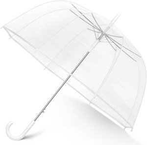 $26 52 inch Large Canopy Clear Bubble Umbrellas, High-Visibility Rain Umbrella