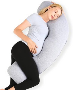$36 Momcozy J Shaped Pregnancy Pillow, Maternity Body Pillow for Side Sleepers
