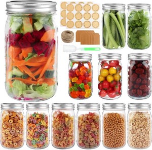 $31 PINIWON Wide Mouth Mason Jars 32 oz with Lids, 12 Pack Quart Canning Jars