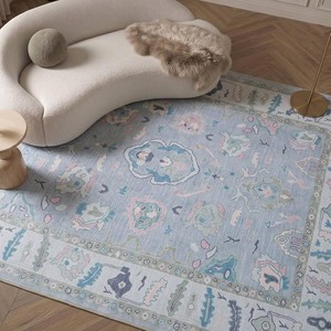 $245 Fame Rugs Lavender Modern Oushak Rug 8x10, Vintage Turkish Colorful Oriental Washable Antique Inspired Large Area Rugs, Luxury Living Room Bedroom (386PBL, 76 x 10)