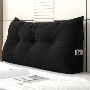 $35 Wedge Pillow Headboard Dorm Headboard Twin Bed Pillow,Giant Couch Wedge Pillow for Legs,Backrest Cushion Gap Pillow for Back,Black