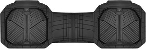 $30 CAR PASS Heavy Duty Rubber Rear Car Mat, Deep-Dish Odorless Car Floor Mats All Weather, Universal Trim-to-Fit for SUVs Trucks Sedans, Waterproof Anti-Slip, Black