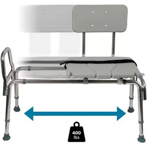 $86 Heavy-Duty Sliding Transfer Bench with Cut-Out Seat