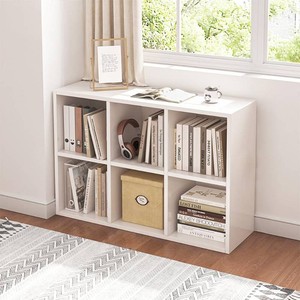 $76 NELYE 6 Cube Organizer Bookcase White Open Shelf