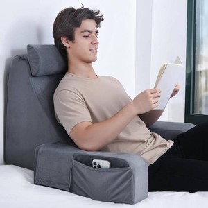 $52 ENITYA 21 Reading Pillow for Bed with Firm Back Support & Big Pockets