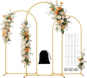 $49 3 Pack Metal Arch Backdrop Stand(7.2 ft, 6.6 ft, 6 ft) Balloon Arbor Frame