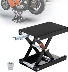 $70 Motorcycle Lift Scissor Jack, 1200 LB Capacity Wide Deck Hoist Stand Maintenance Bikes ATVs Garage Repair Center Stand Lift Jack, Black