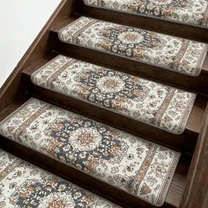 $50 Bullnose Stair Treads, 14 Pack 30 x 9.5 Inch Non-Slip Carpet Mats for Wooden Steps, Protective Indoor Stairway Covers with 1.5 Edge Protection for Kids, Seniors and Pets