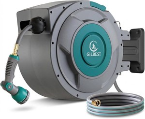 $120 12 x 130 ft Retractable Garden Hose Reel, Heavy Duty Water Hose Reel
